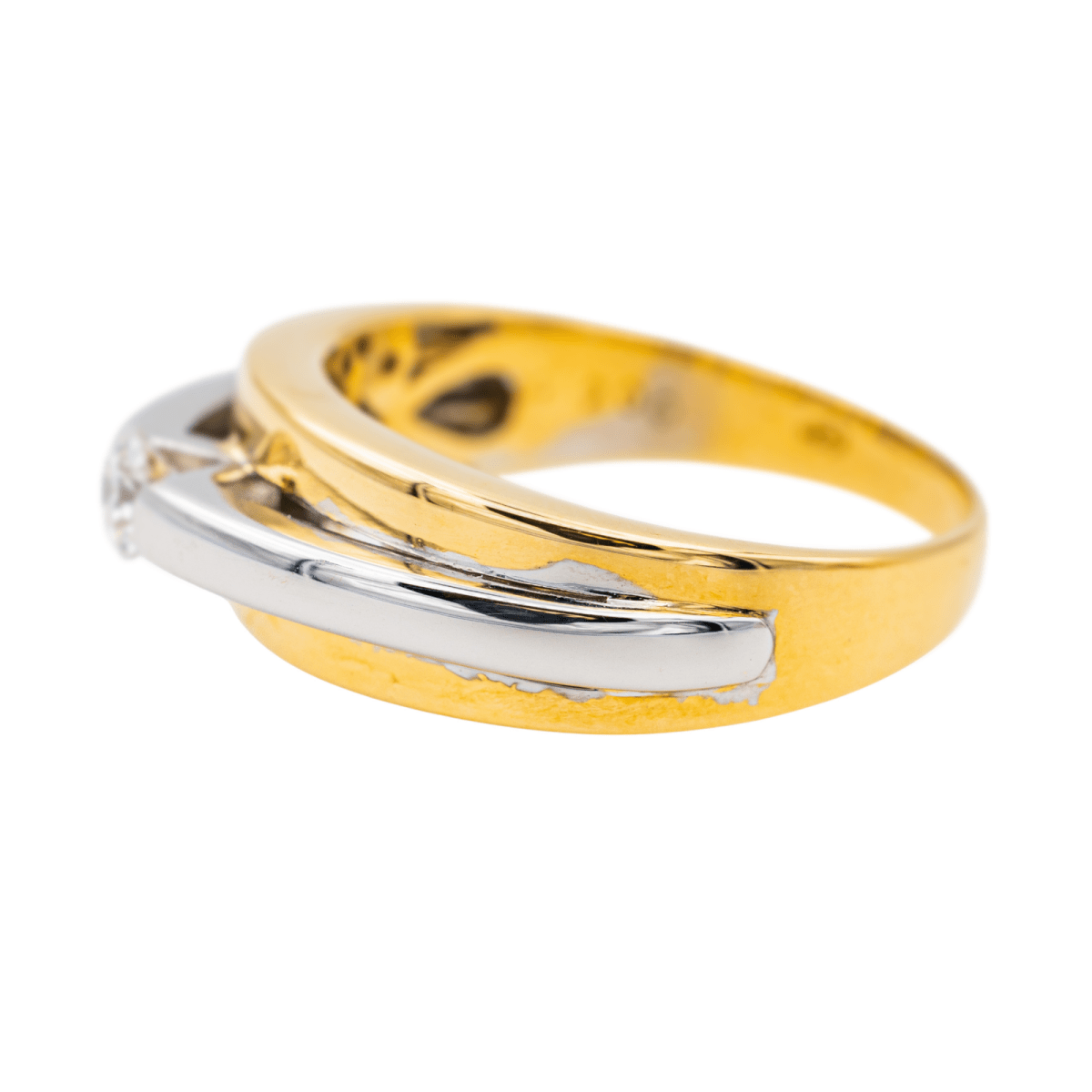 Bague Solitaire en or jaune, or blanc et diamant - Castafiore