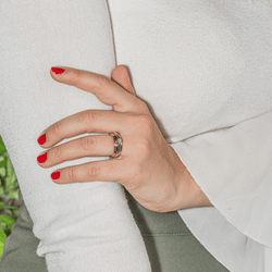 Bague Solitaire en or jaune, or blanc et diamant - Castafiore