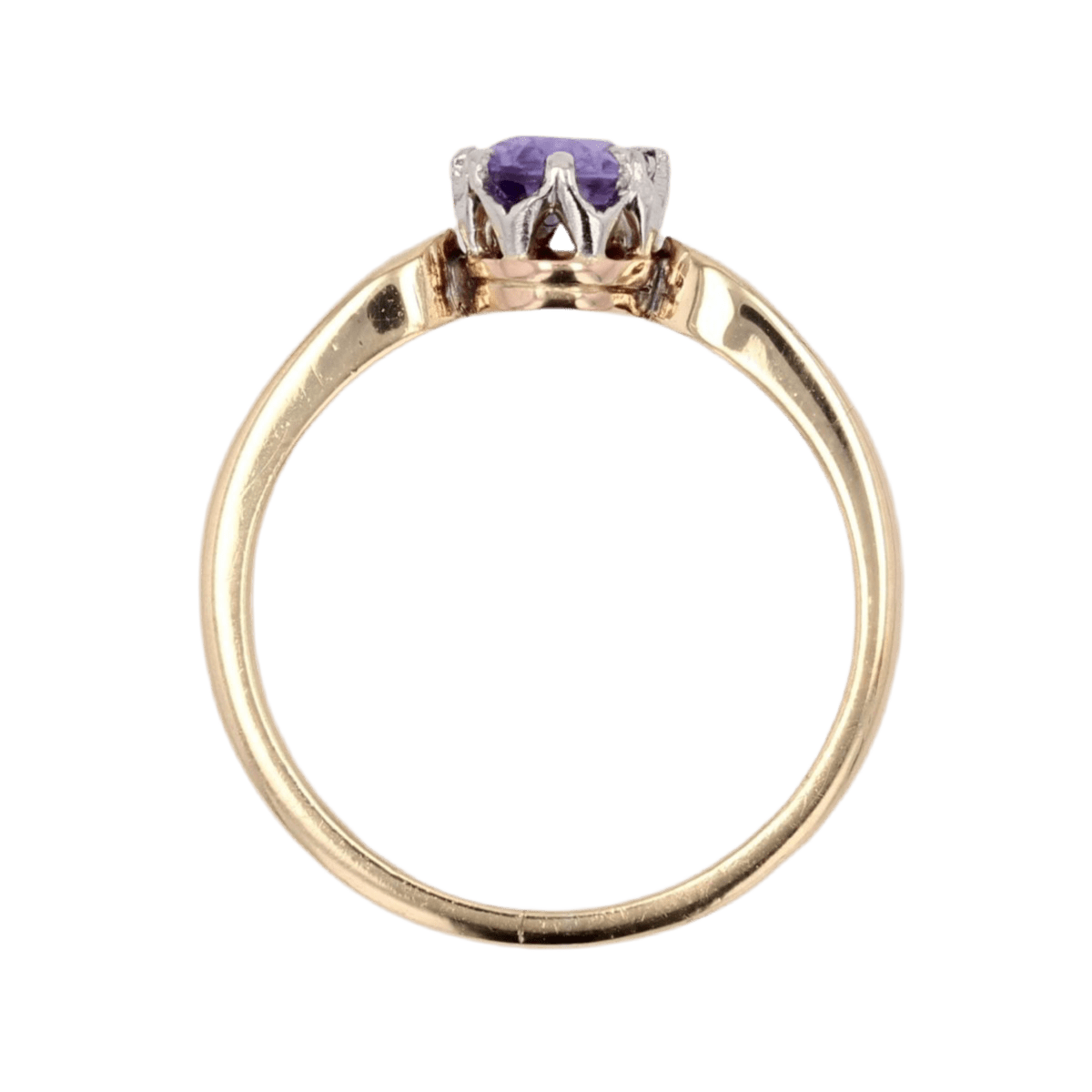 Bague Solitaire en or jaune, or blanc et saphir - Castafiore