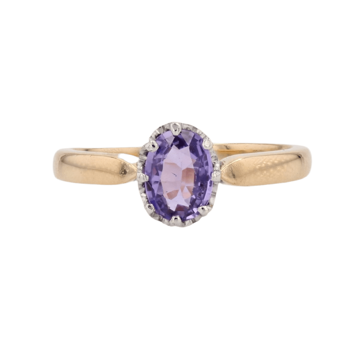 Bague Solitaire en or jaune, or blanc et saphir - Castafiore