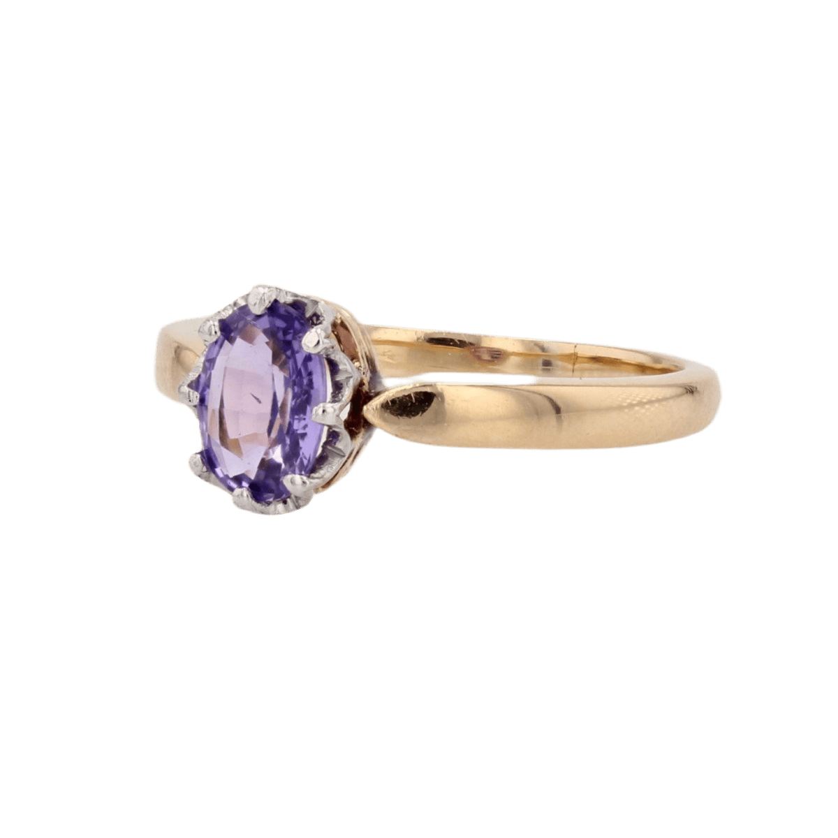 Bague Solitaire en or jaune, or blanc et saphir - Castafiore