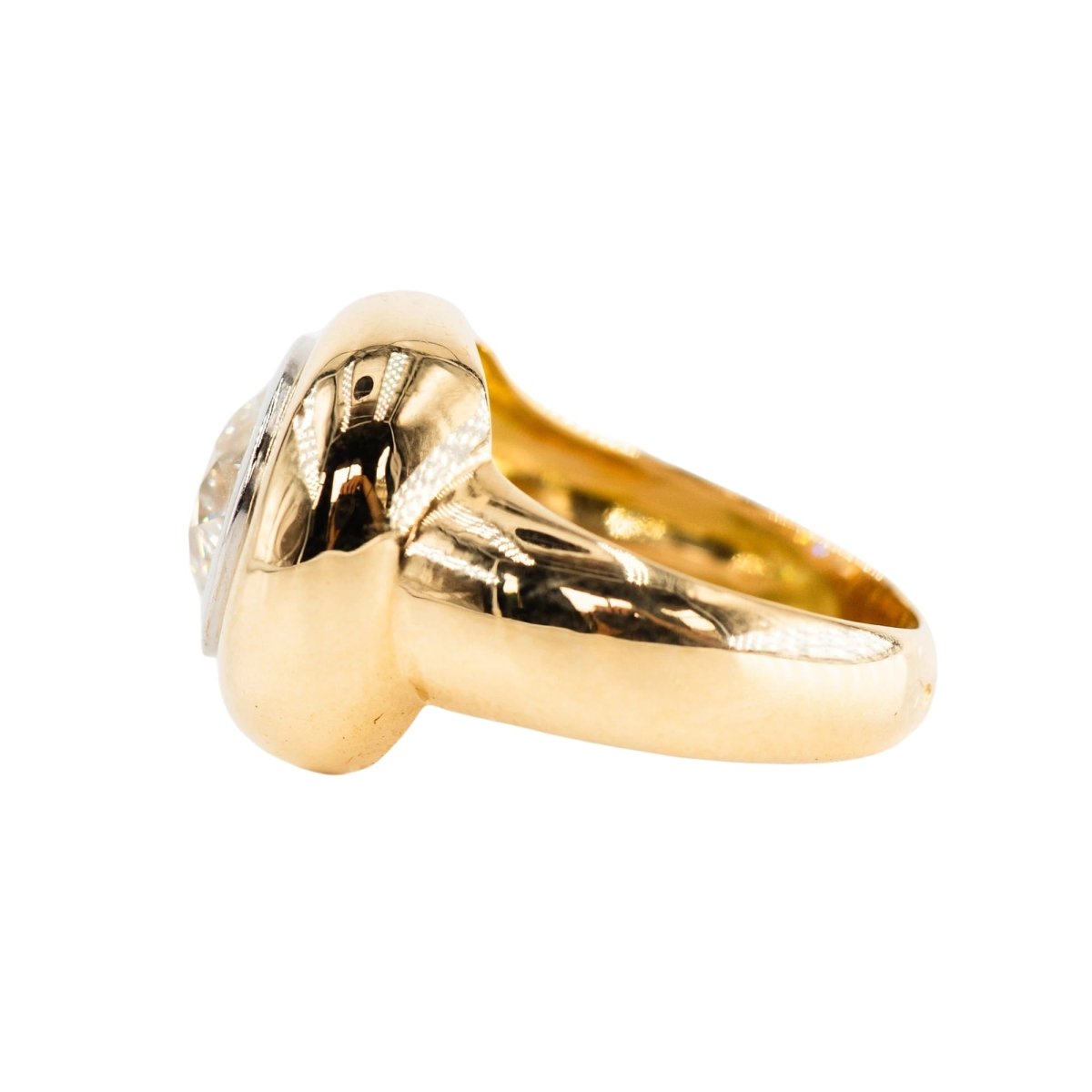 Bague Solitaire en or jaune, platine et diamant - Castafiore