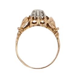 Bague Solitaire en or jaune, platine et diamant - Castafiore