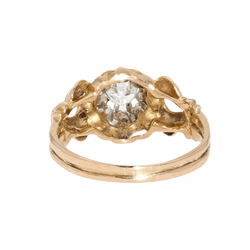 Bague Solitaire en or jaune, platine et diamant - Castafiore