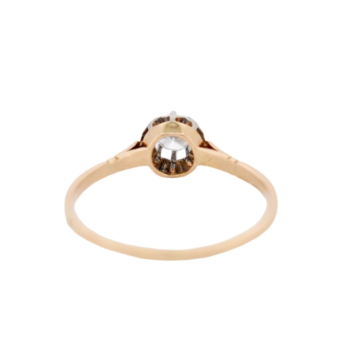 Bague Solitaire en or jaune, platine et diamant - Castafiore