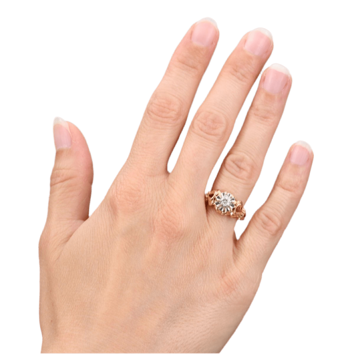 Bague Solitaire en or jaune, platine et diamant - Castafiore