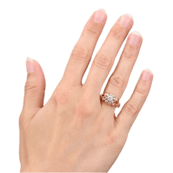 Bague Solitaire en or jaune, platine et diamant - Castafiore