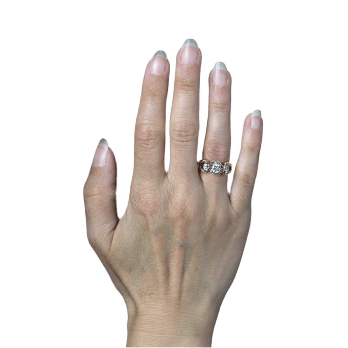 Bague Solitaire en or jaune, platine et diamants - Castafiore