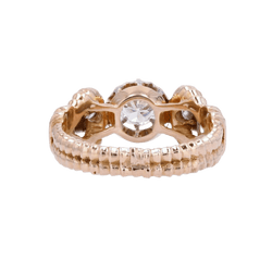 Bague Solitaire en or jaune, platine et diamants - Castafiore