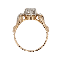 Bague Solitaire en or jaune, platine et diamants - Castafiore