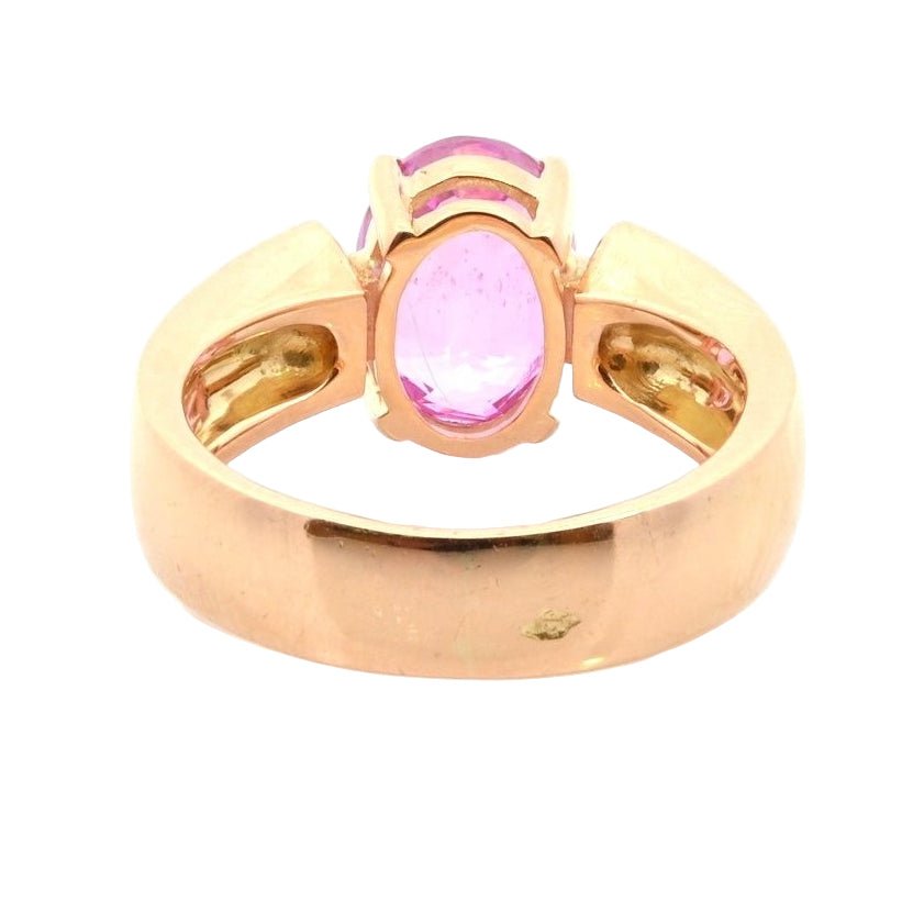 Bague Solitaire en or jaune, saphir, et diamants - Castafiore