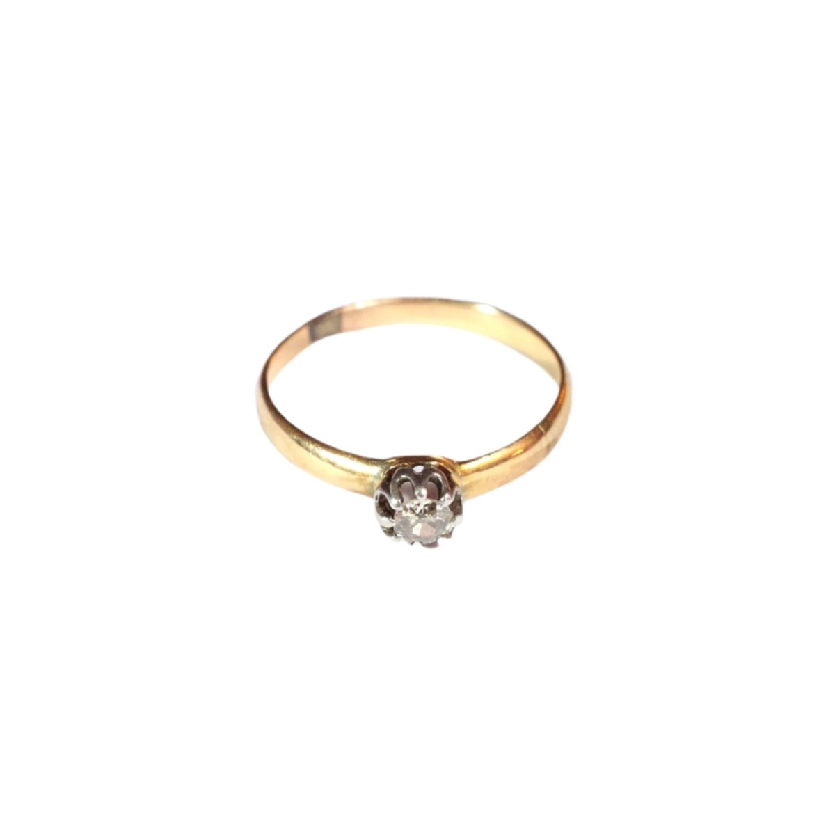 Bague Solitaire en or, platine et diamants - Castafiore