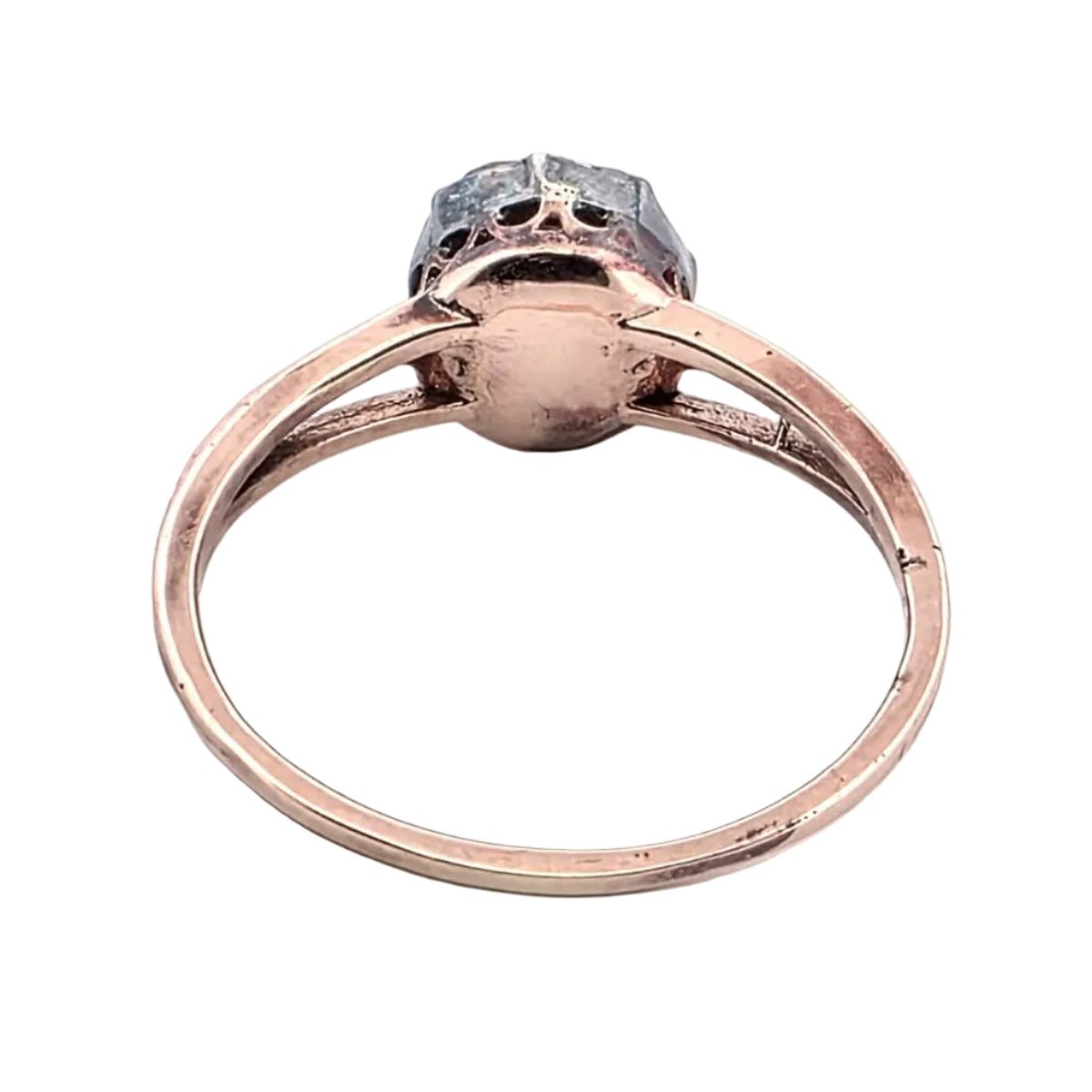 Bague Solitaire en or rose, argent et diamant - Castafiore