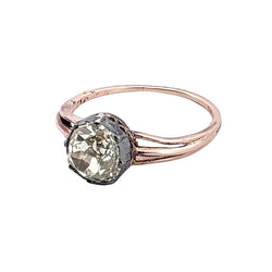 Bague Solitaire en or rose, argent et diamant - Castafiore