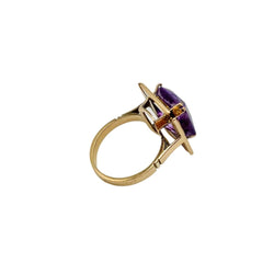 Bague Solitaire en or rose et améthyste - Castafiore