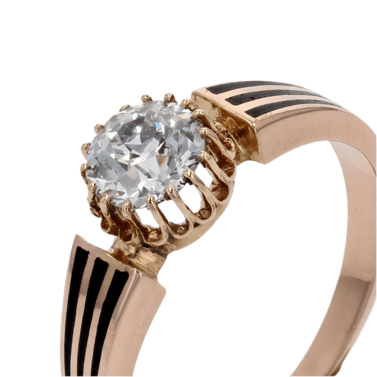 Bague Solitaire en or rose et diamant - Castafiore