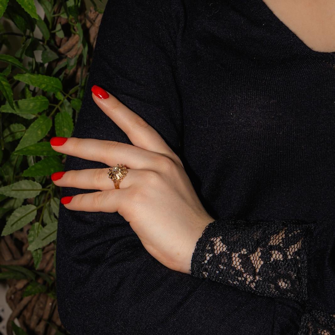 Bague Solitaire en or rose et diamant - Castafiore