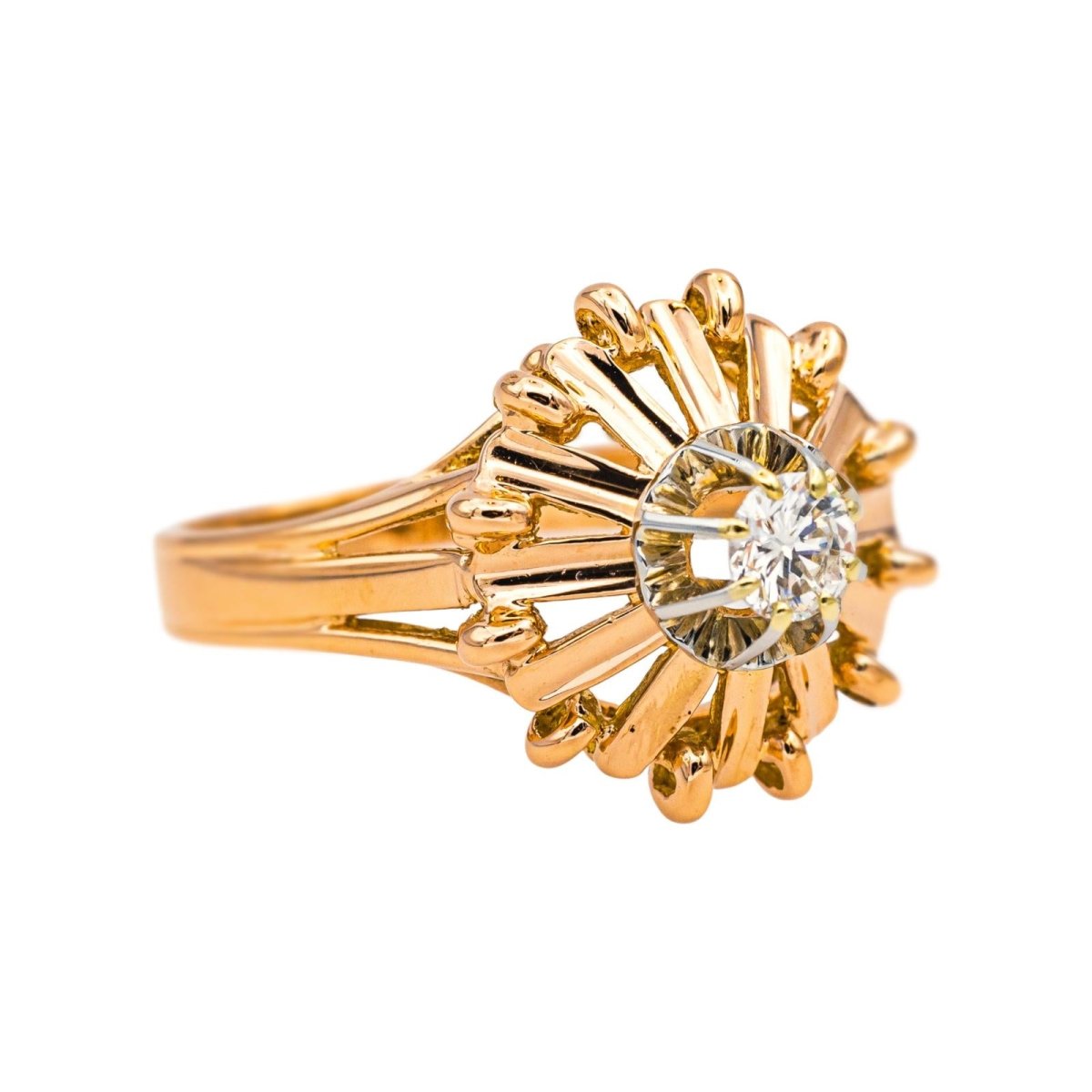 Bague Solitaire en or rose et diamant - Castafiore