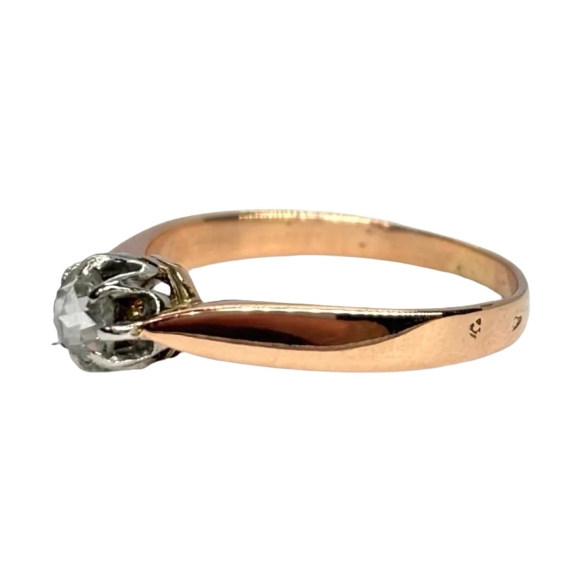 Bague Solitaire en or rose et diamant - Castafiore
