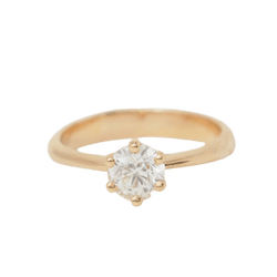 Bague Solitaire en or rose et diamant - Castafiore