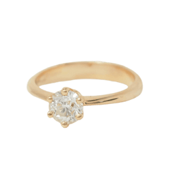 Bague Solitaire en or rose et diamant - Castafiore