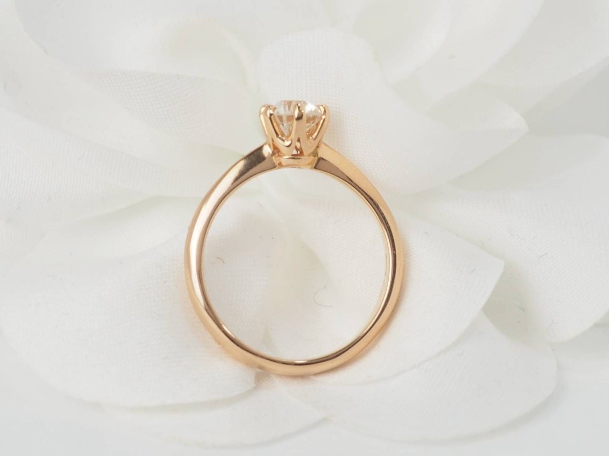 Bague Solitaire en or rose et diamant - Castafiore