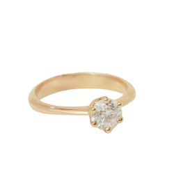 Bague Solitaire en or rose et diamant - Castafiore