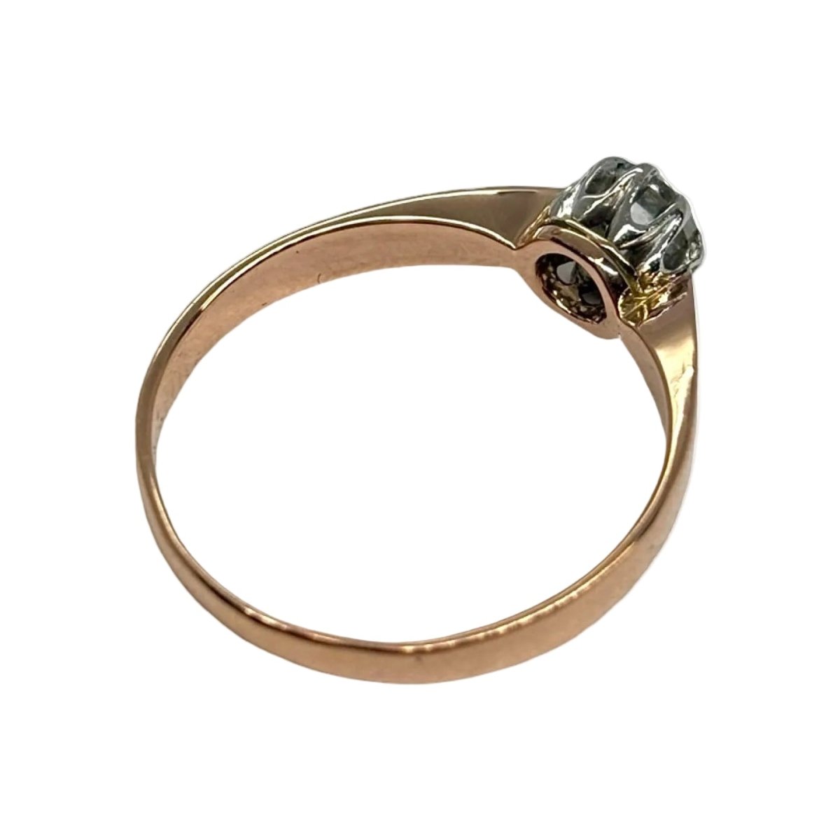 Bague Solitaire en or rose et diamant - Castafiore