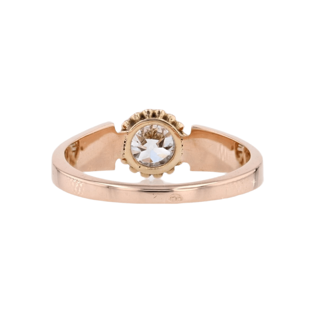 Bague Solitaire en or rose et diamant - Castafiore