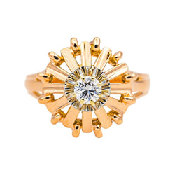 Bague Solitaire en or rose et diamant - Castafiore