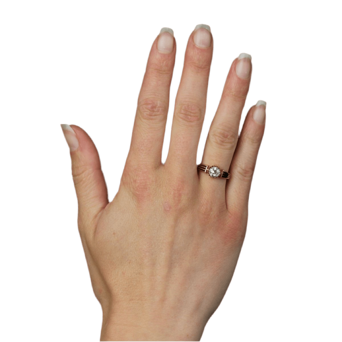 Bague Solitaire en or rose et diamant - Castafiore