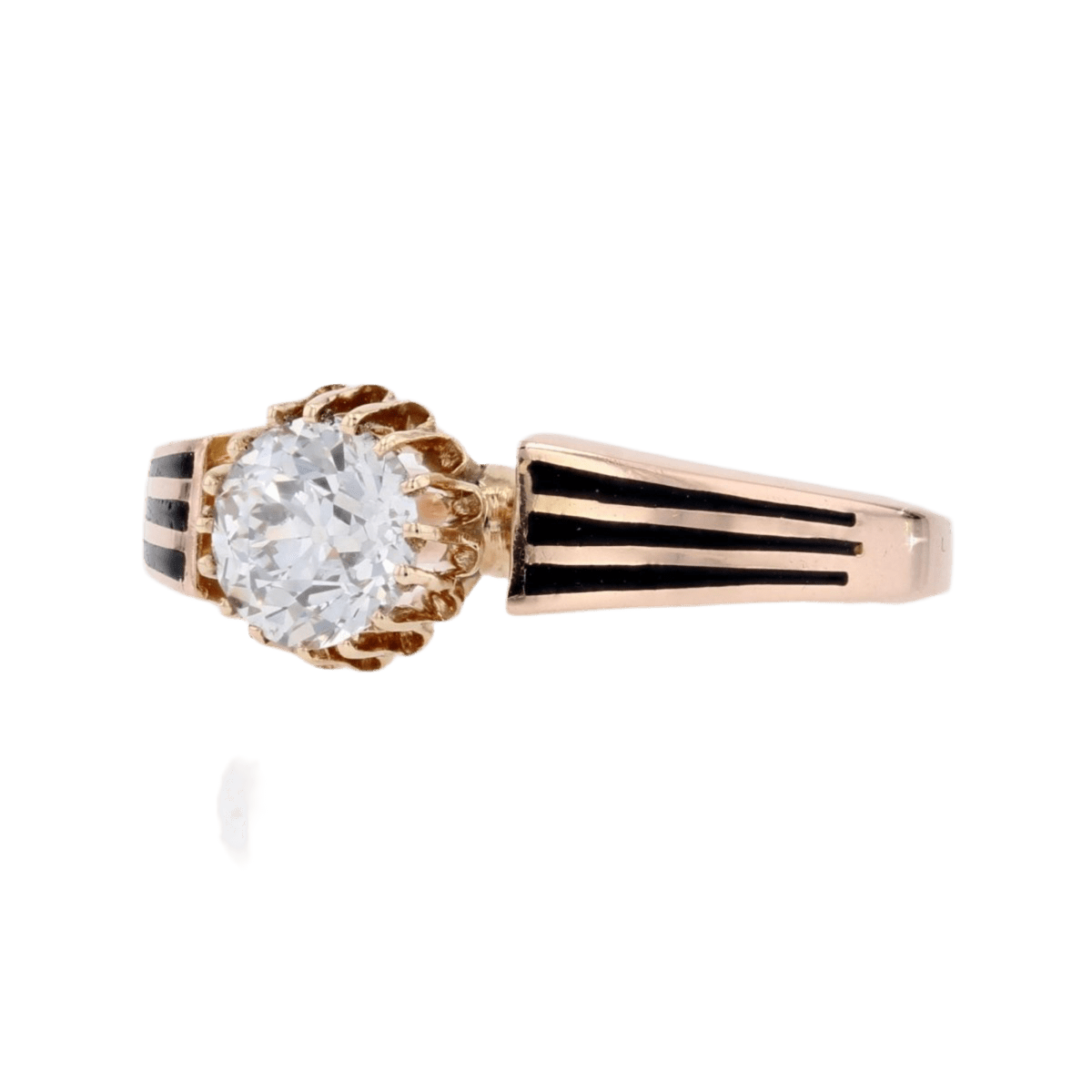 Bague Solitaire en or rose et diamant - Castafiore