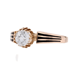 Bague Solitaire en or rose et diamant - Castafiore