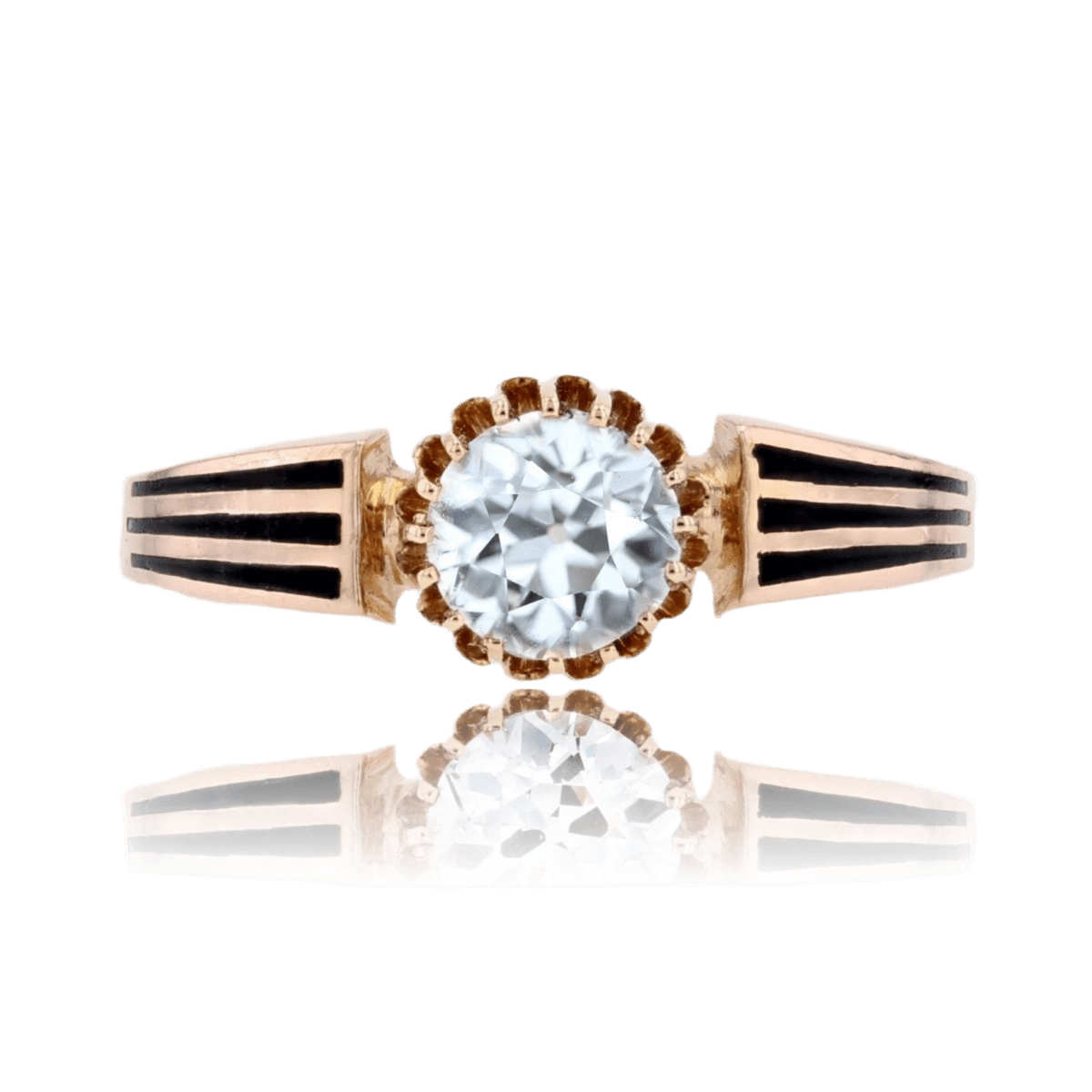 Bague Solitaire en or rose et diamant - Castafiore