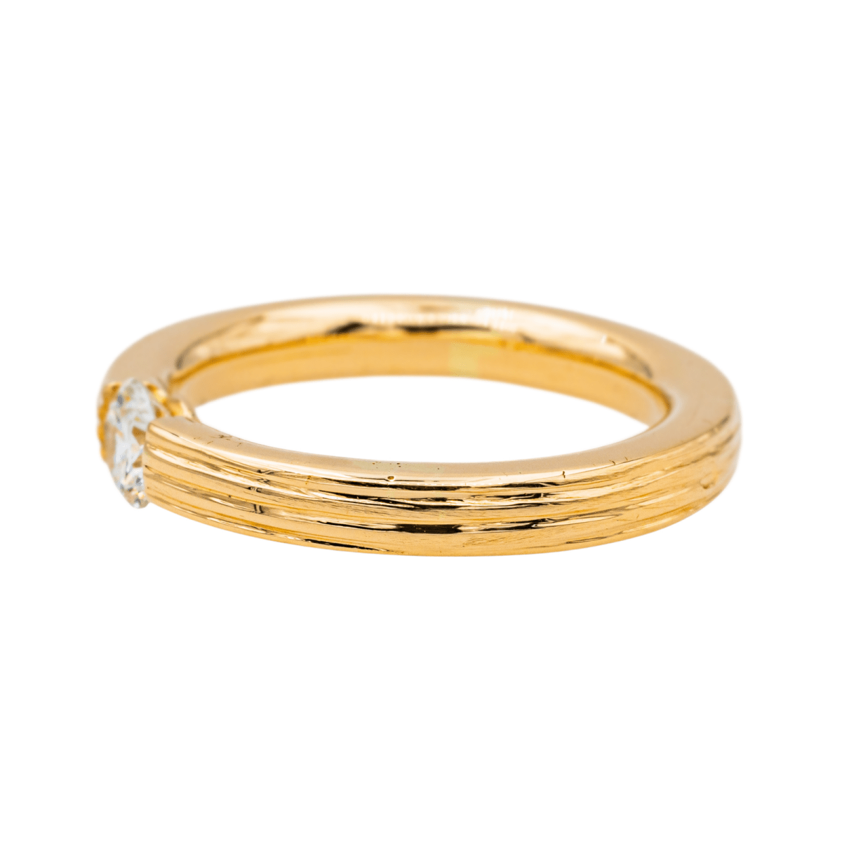 Bague Solitaire en or rose et diamants - Castafiore