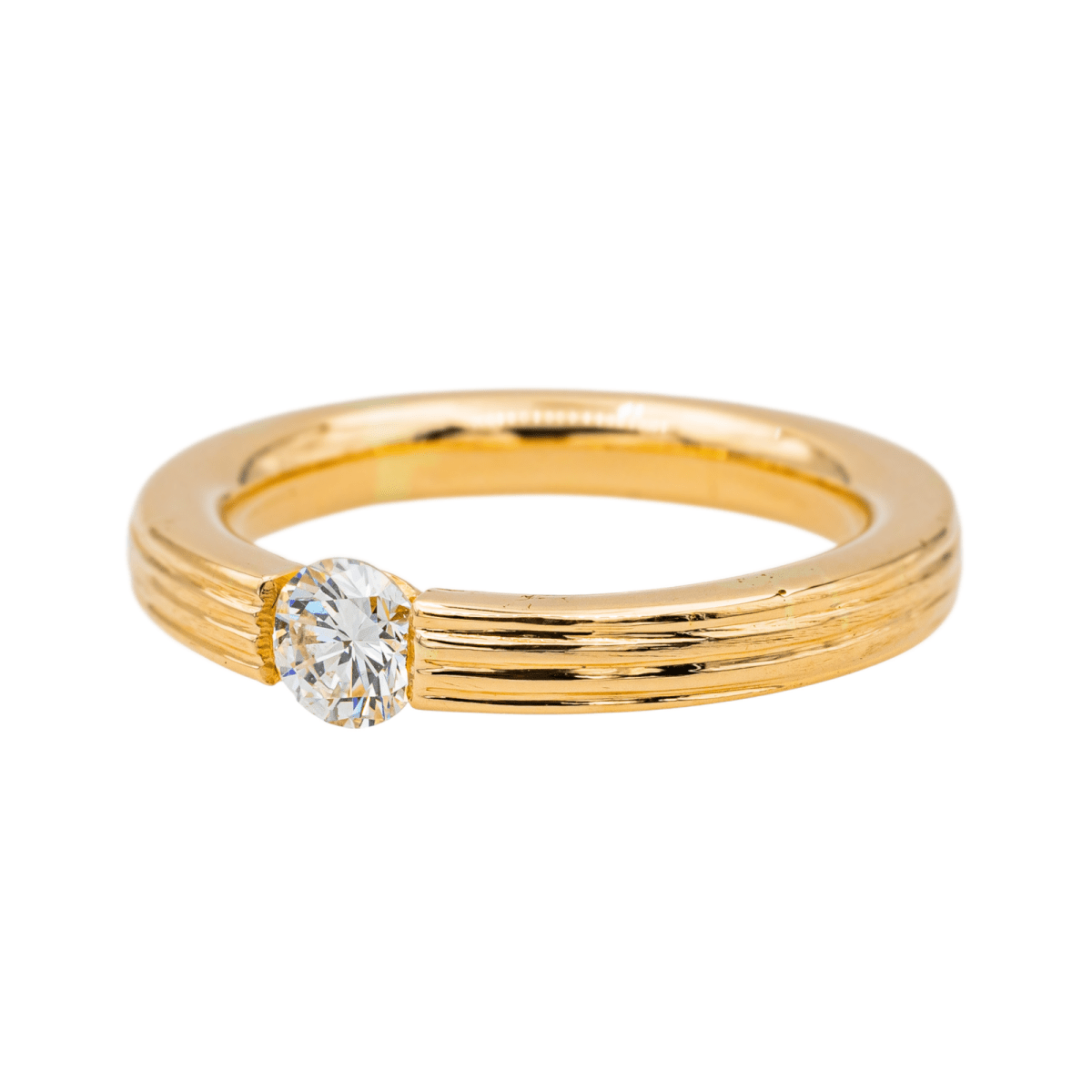 Bague Solitaire en or rose et diamants - Castafiore