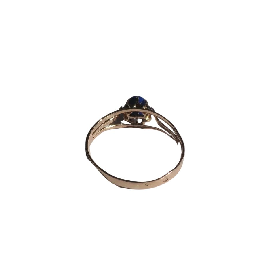 Bague Solitaire en or rose et lapis - lazuli - Castafiore