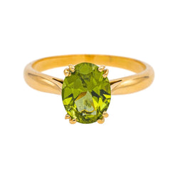 Bague Solitaire en or rose et péridot - Castafiore