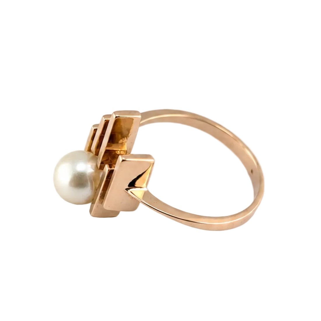 Bague Solitaire en or rose et perle - Castafiore