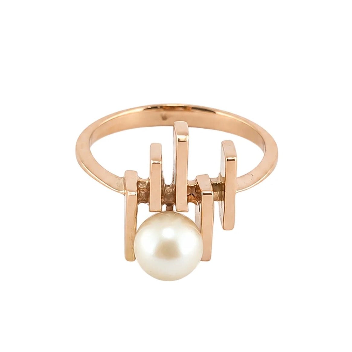 Bague Solitaire en or rose et perle - Castafiore