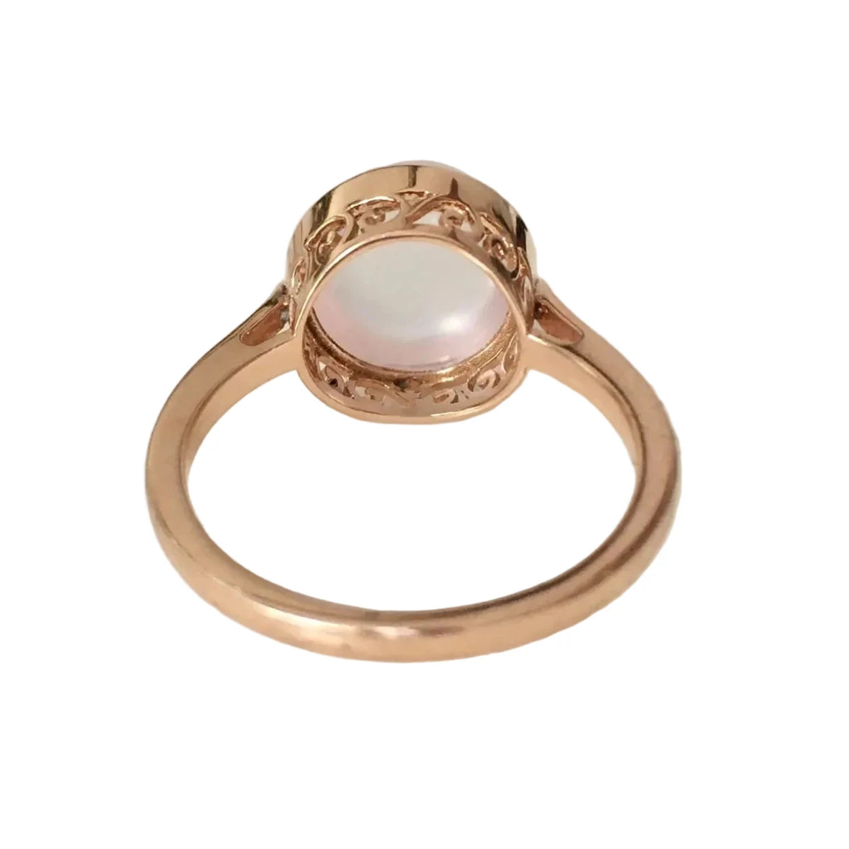 Bague Solitaire en or rose et quartz - Castafiore