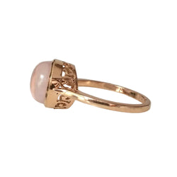Bague Solitaire en or rose et quartz - Castafiore