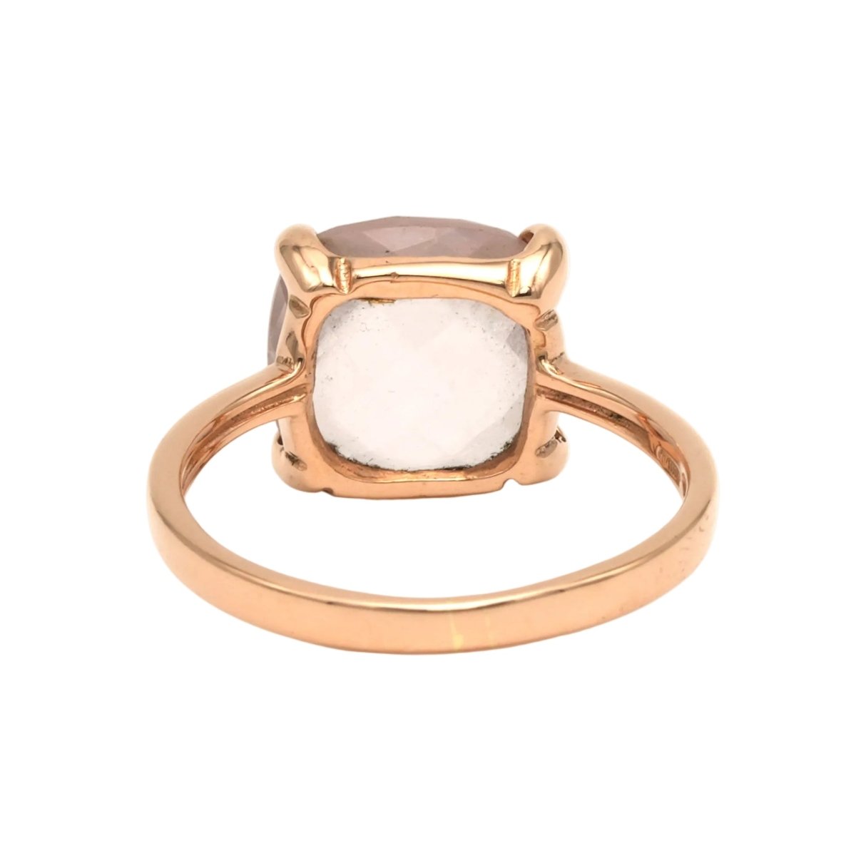 Bague Solitaire en or rose et quartz - Castafiore