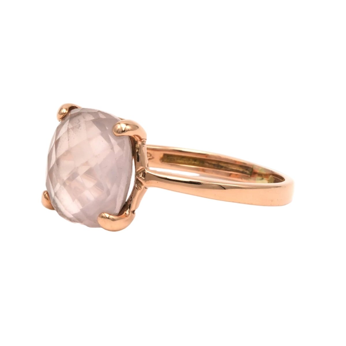 Bague Solitaire en or rose et quartz - Castafiore