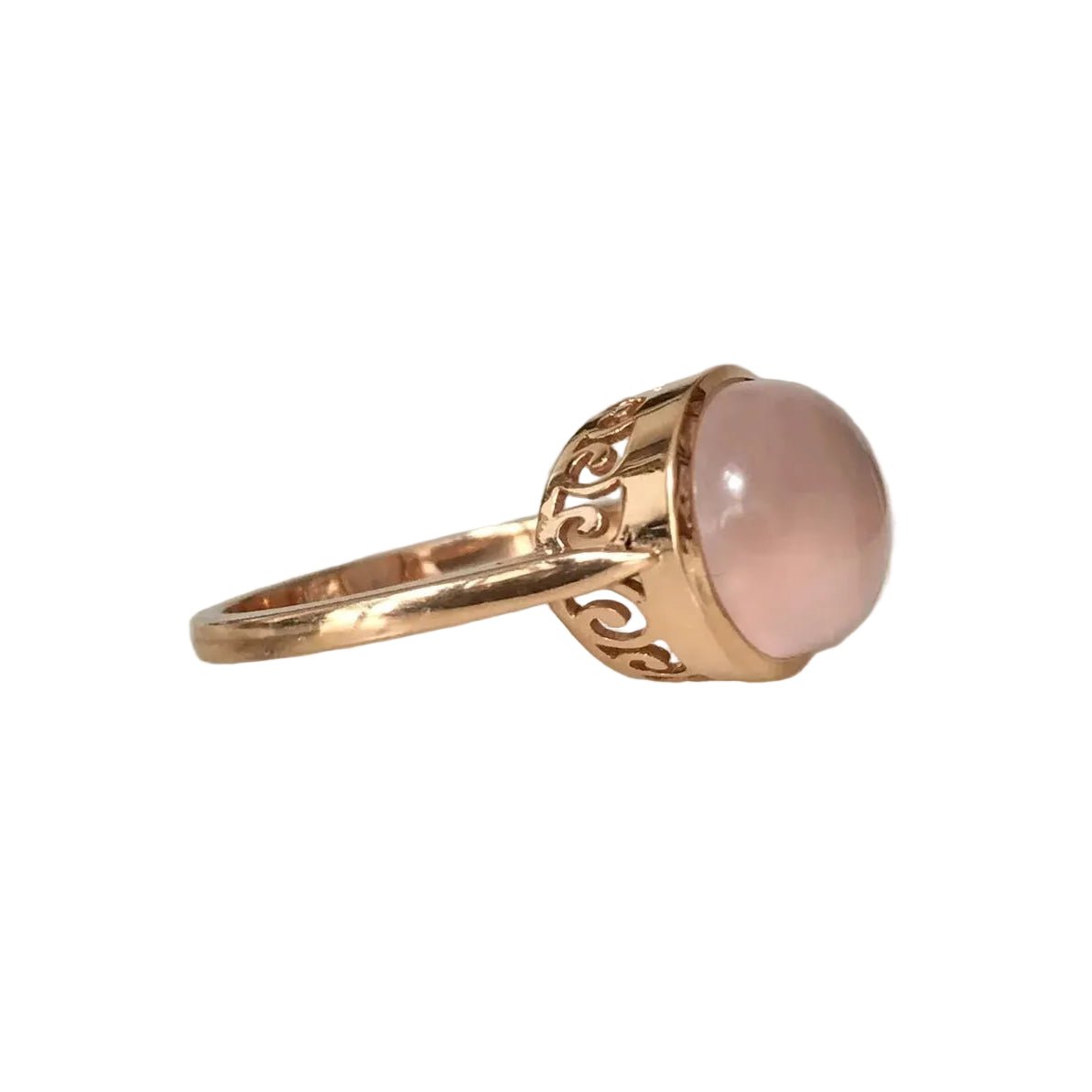 Bague Solitaire en or rose et quartz - Castafiore