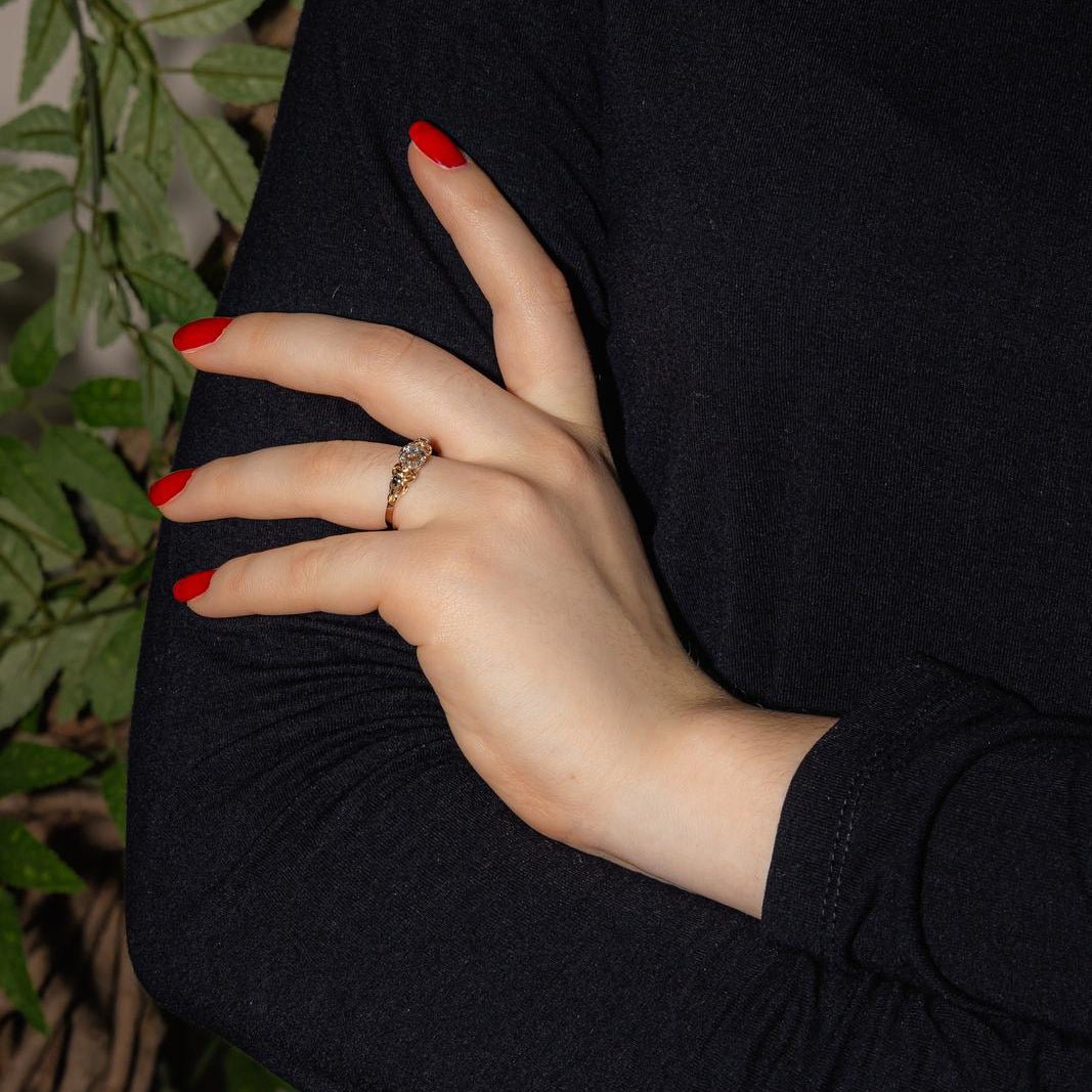 Bague Solitaire en or rose, platine et diamant - Castafiore