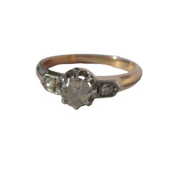 Bague Solitaire en or rose, platine et diamants - Castafiore
