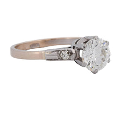 Bague Solitaire en or rose, platine et diamants - Castafiore