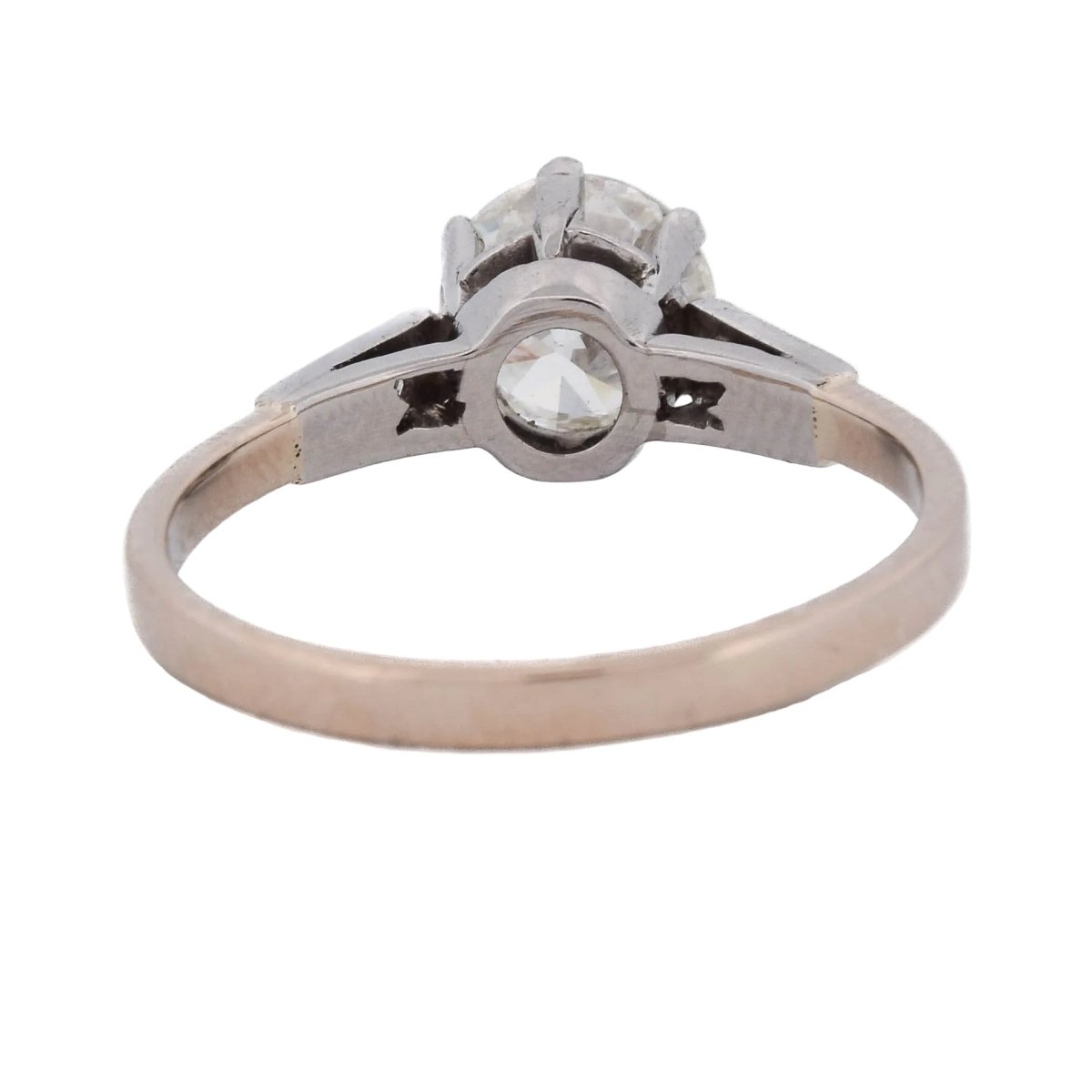 Bague Solitaire en or rose, platine et diamants - Castafiore