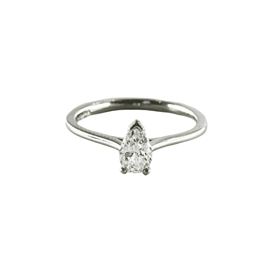 Bague solitaire en platine diamant - Castafiore